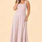 Elegant Plus Size A-Line Bridesmaid Dress with Pockets and Open Back