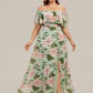 Plus Size Off the Shoulder Formal Bridesmaid Dress with Thigh Split