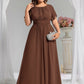 Plus Size Printed Chiffon Pleated Maxi Wedding Guest Dress