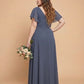 Avenleigh Plus Size Romantic A-Line Chiffon Bridesmaid Dress for Formal Wedding Events - N0336