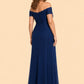 Plus Size Off Shoulder Lace Embroidered A-Line Mother of the Evening Gown Elegant Formal Wear