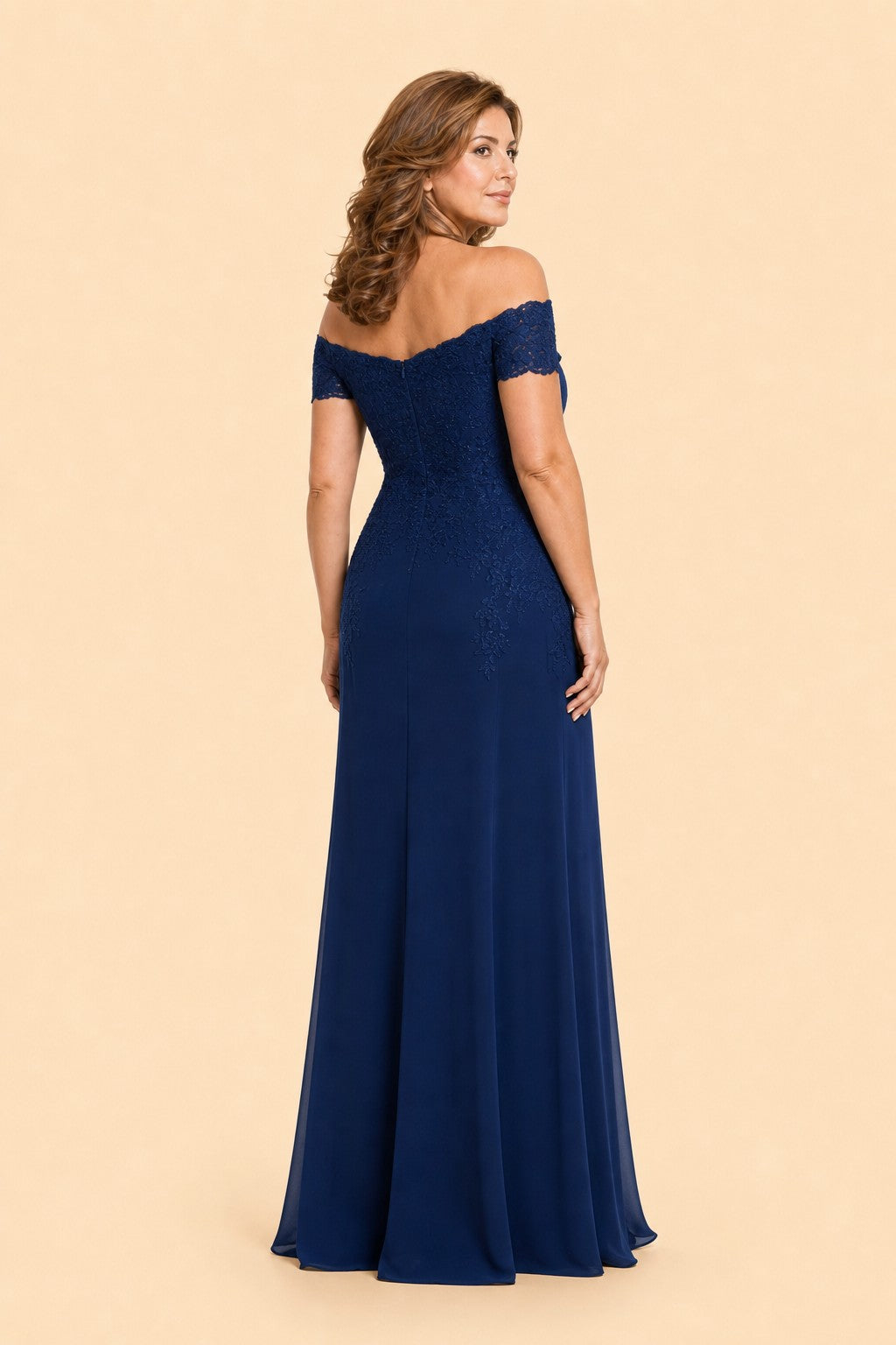 Plus Size Off Shoulder Lace Embroidered A-Line Mother of the Evening Gown Elegant Formal Wear