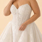 Plus Size Elegant A-Line Wedding Dress with Basque Waist and Floral Lace Details