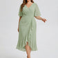 Plus Size Printed Mermaid Chiffon Wedding Guest Dress
