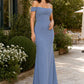 Plus Size Off Shoulder Ruched Bridesmaid Dress with Statement Back Bow