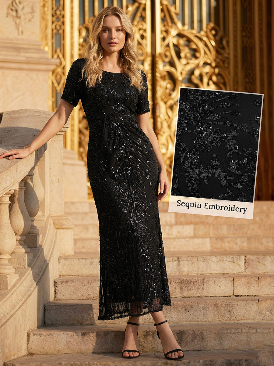 Sequin Mermaid Round Neck Dress