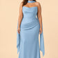 Strapless Satin Bridesmaid Dress with Open Back and Sculpted Silhouette