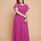 Avenleigh Plus Size Elegant A-Line Bridesmaid Dress with Pleated Chiffon for Wedding - N0340