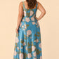 Elegant Floral Bridesmaid Ballgown Square Neck A-Line Dress