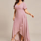 Plus Size Elegant Lotus Sleeves Chiffon Bridesmaid Dress