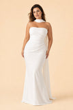 Elegant Plus Size Bridal Gown with Asymmetrical Draping Corset Boning Scarf Accent and Open Back