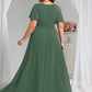 Plus Size Simple Chiffon Pleated A-Line Bridesmaid Dress