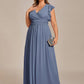 Plus Size Chiffon Pleated A-Line Back Cutout Bridesmaid Dress