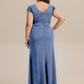Plus Size Knotted Knit Cap Sleeve Maxi Glitter Evening Dress
