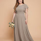 Avenleigh Plus Size Classic A-Line Chiffon Bridesmaid Dress Floor Length for Wedding - N0329