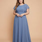 Avenleigh Plus Size Romantic A-Line Chiffon Bridesmaid Dress for Formal Wedding Events - N0336