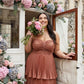 Chantarae Soft Satin Ruffled A-Line Plus Size Bridesmaid Dress for Wedding Parties - N0382