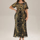 Plus Size Sequin Mermaid Mother of the Bride Dress