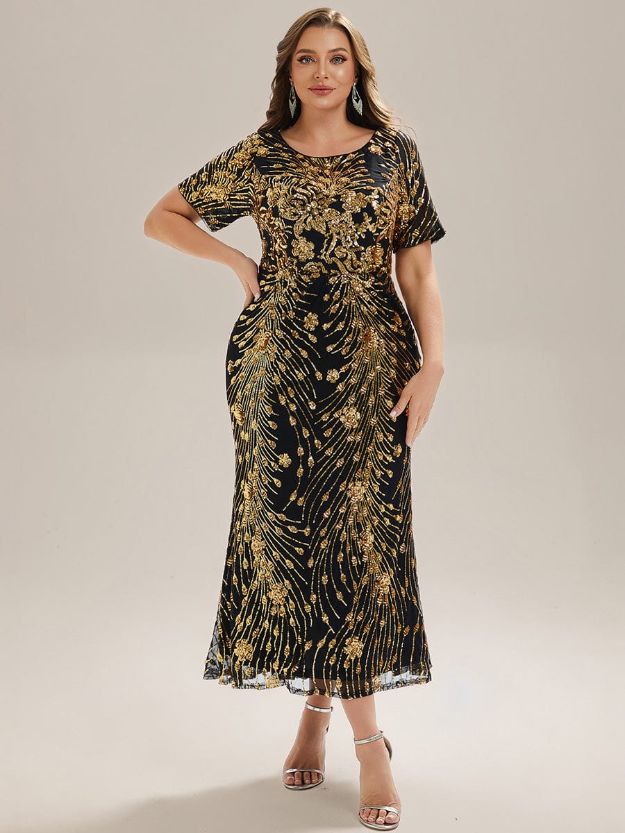 Plus Size Sequin Mermaid Mother of the Bride Dress