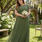 Avenleigh Graceful Plus Size Chiffon A-Line Bridesmaid Gown with Flowing Skirt - N0332