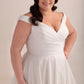 Glitter and Organza A-Line Wedding Gown with Ruched Bodice and Bardot