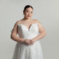 A-line Lace dress with sweetheart neckline delicate drop shoulder  straps
