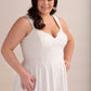 Crepe and Lace A-Line Wedding Gown with Sweetheart Neckline and Straps