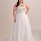 Lace and Tulle A-Line Wedding Gown with Square Neckline