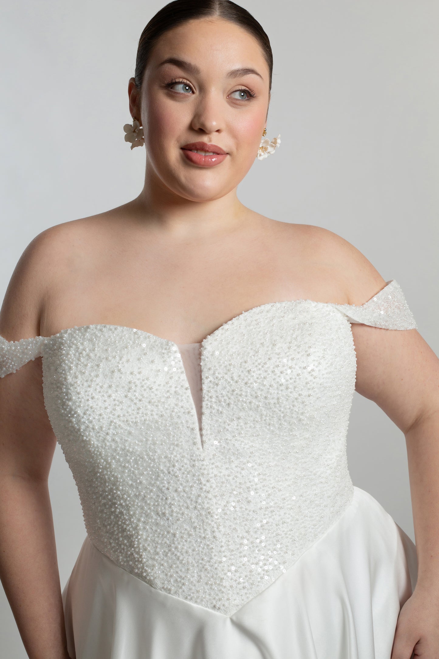 Fully structured bodice paired with ballgown skirt