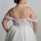 Soft scoop boned bodice with drop shoulder straps,ballgown skirt
