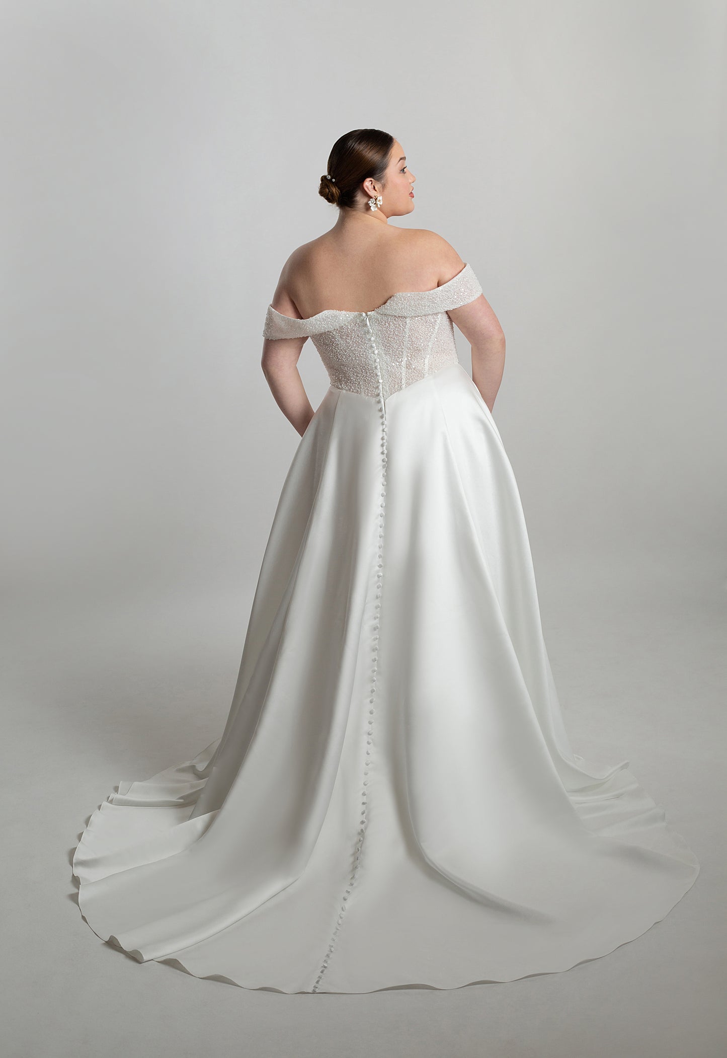 Fully structured bodice paired with ballgown skirt