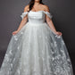 Satin corset bodice wedding dress with beaded tulle