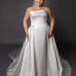 Slim Aline wedding dress with pleats on side cuff detail on bustline