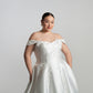 Drop shoulder bodice with full circular skirt