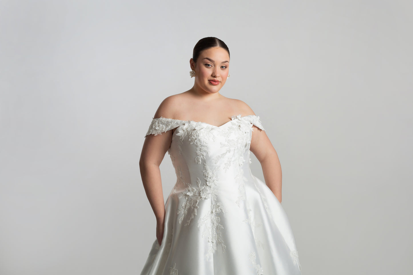 Drop shoulder bodice with full circular skirt