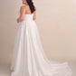 Strapless Satin A-Line Wedding Gown with Straight Neckline