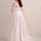 Lace Ball Gown Wedding Dress with Sweetheart Neckline and Long Sleeves
