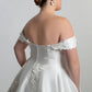 Drop shoulder bodice with full circular skirt