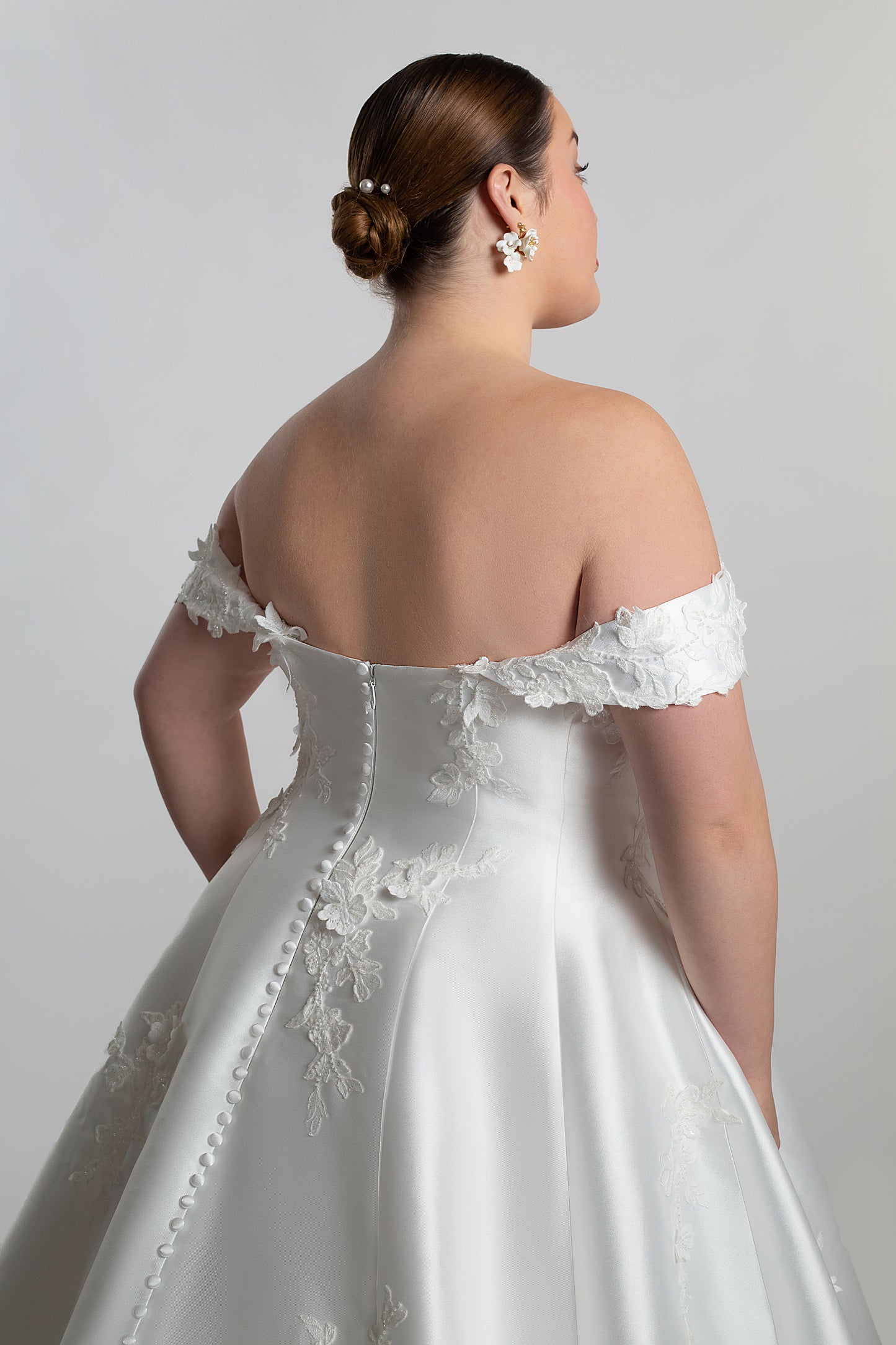 Drop shoulder bodice with full circular skirt