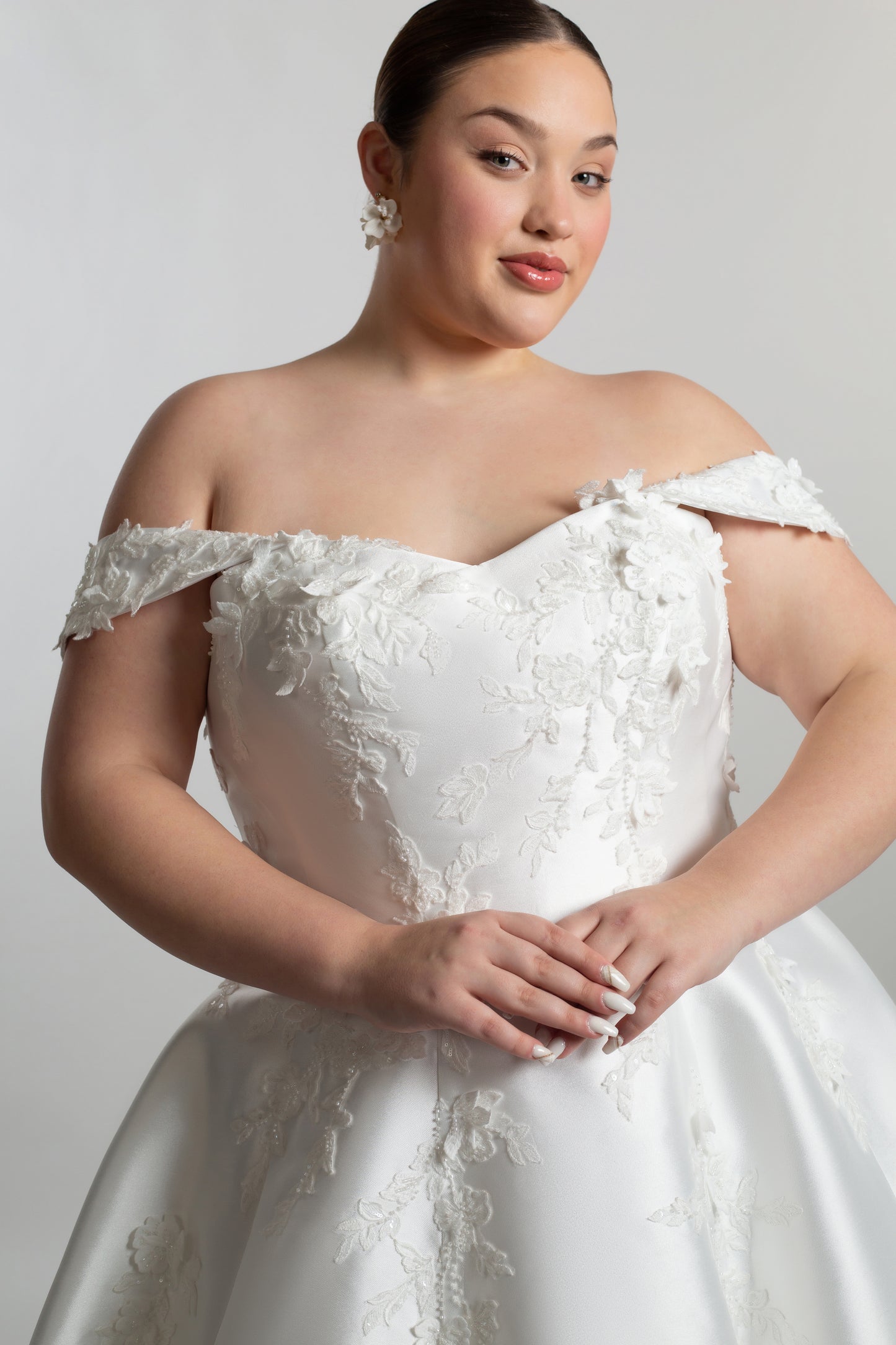 Drop shoulder bodice with full circular skirt
