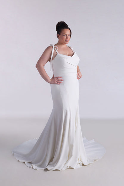 Trumpet Crepe Wedding Dress