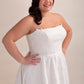 Strapless Satin A-Line Wedding Gown with Straight Neckline
