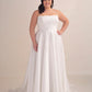 Strapless Satin A-Line Wedding Gown with Straight Neckline