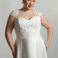 Lace bodice with keyhole back detail, full circular skirt