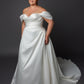 Aline ruched bodice wedding dress with ruched side skirt