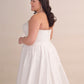 Strapless Satin A-Line Wedding Gown with Straight Neckline