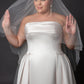 Slim Aline wedding dress with pleats on side cuff detail on bustline