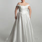 Soft scoop bodice with drop shoulder straps ballgown skirt