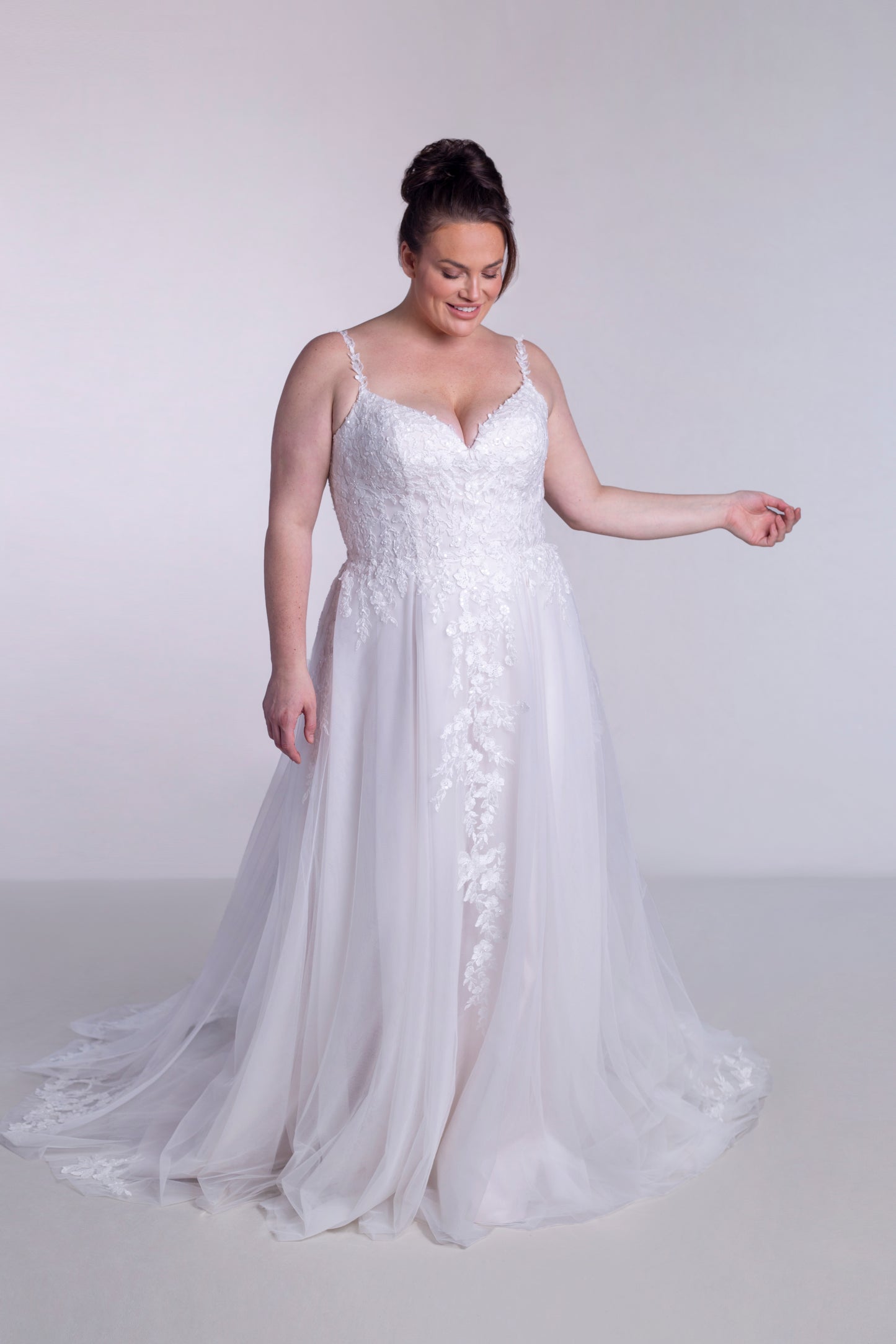 A-line Lace And Tulle Wedding Dress