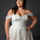 Sweetheart neckline with soft drop shoulder straps, croset style bodice